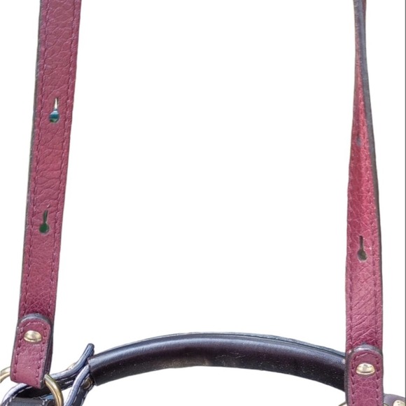 Andrea Mabinai Shoulder Bag Two tone Brown n Burgundy Deep Red Pristine EUC - Picture 10 of 12